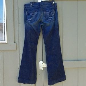 7 of all mankind "dojo" dark flare jeans size 28